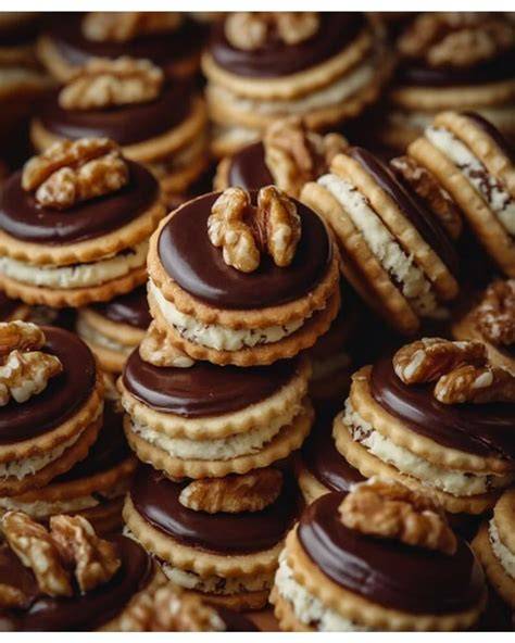 Dinkel-Walnuss-Kekse mit Schokoladenglasur
