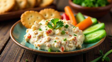 Dip in Schüssel mit Löffel und Kräutern