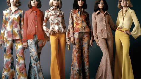 Disco- und Mode-Illustration der 1970er Jahre