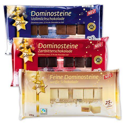 Dominosteine in Discounter-Verpackungen