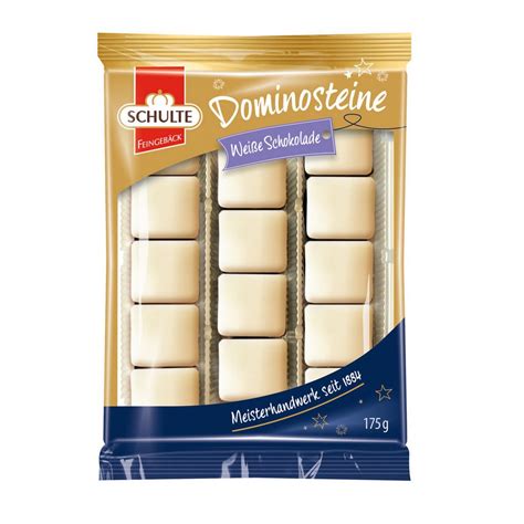 Dominosteine mit weißer Schokolade: Nahaufnahme