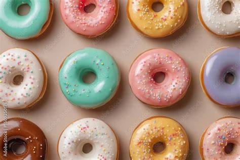 Donut-Torte: Donuts als Topping, bunter Zuckerguss und Streusel