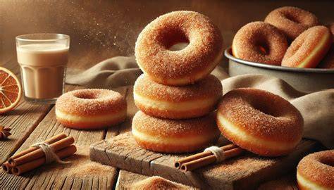 Donuts in Zimtzucker gewälzt