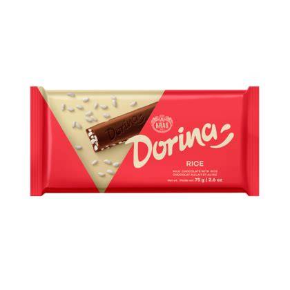 Dorina Rice - Nahaufnahme der Reiscrispies in Milchschokolade