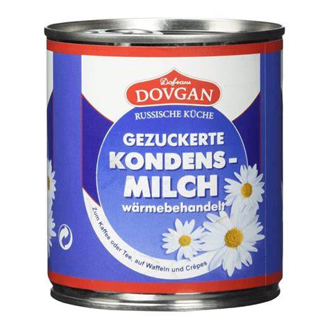 Dosendose gezuckerte Kondensmilch und Vanilleschote