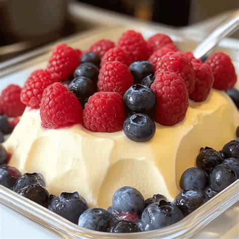 Dreierlei Nachtisch: Creme, Kuchen und Sorbet auf einem Tisch