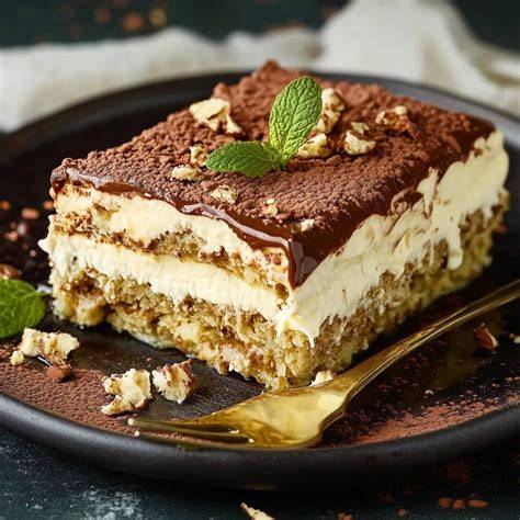 Dubai-Schokoladen Tiramisu Schichten