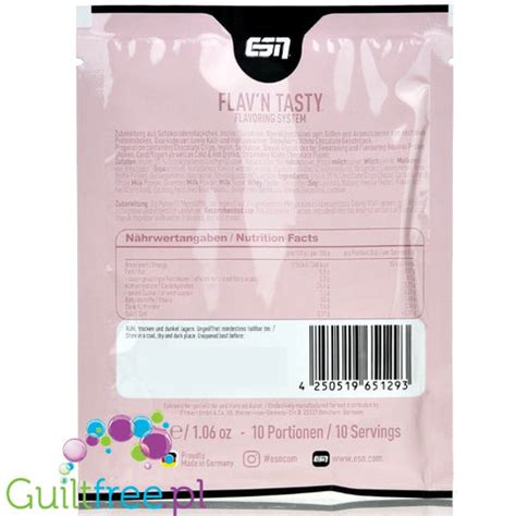ESN Flav'n Tasty Sirup Produktfoto und Anwendungsbeispiele