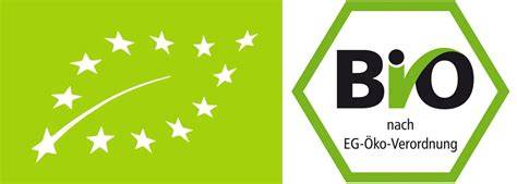 EU-Bio-Siegel und Beispiel-Etikett mit Herkunftsländern