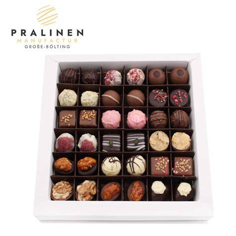 Edle Nougat-Pralinen Geschenkbox mit 25 Pralinen
