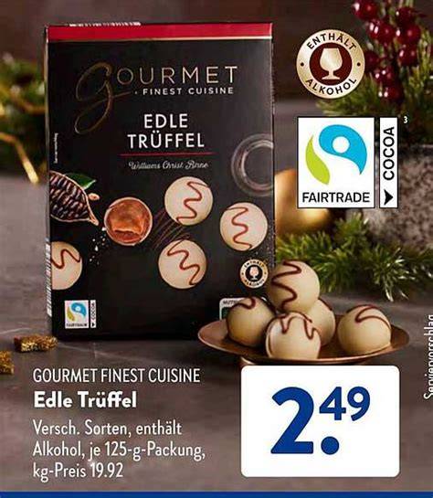 Edle Verpackungen von Aldi Gourmet-Produkten als Symbol für kleinen Luxus