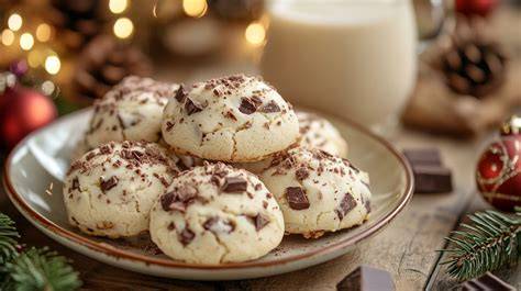 Eierlikör-Cookies frisch gebacken auf Weihnachtsplatte