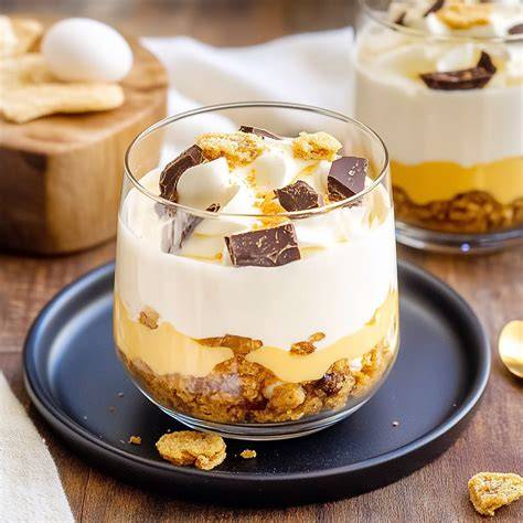 Eierlikör-Dessert im Glas mit Amarettini