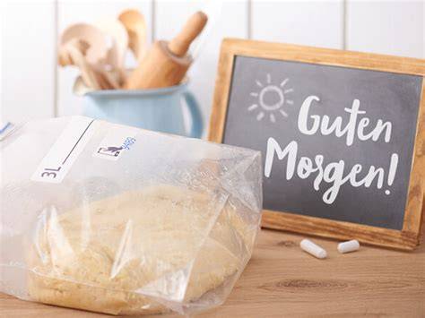 Eingefrorene Plätzchen im Gefrierbeutel