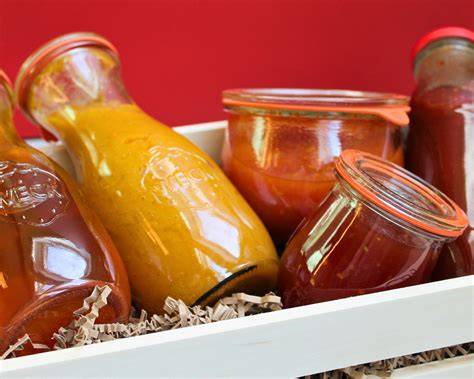Eingekochte Marmeladengläser in Vorratskammer