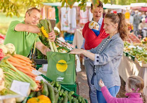 Einkauf von Honigtomaten auf dem Markt und im Supermarkt