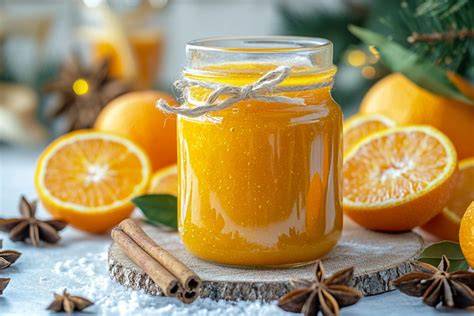 Einmachgläser mit orangen Spekulatius Marmelade
