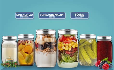 Einmachgläser und Zutaten für Marmelade