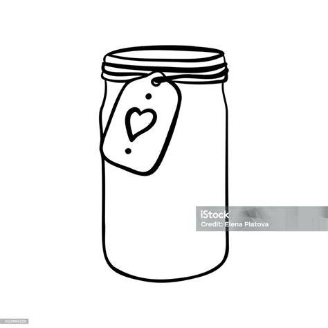 Einmachglas mit Stoffdeko und Etikett