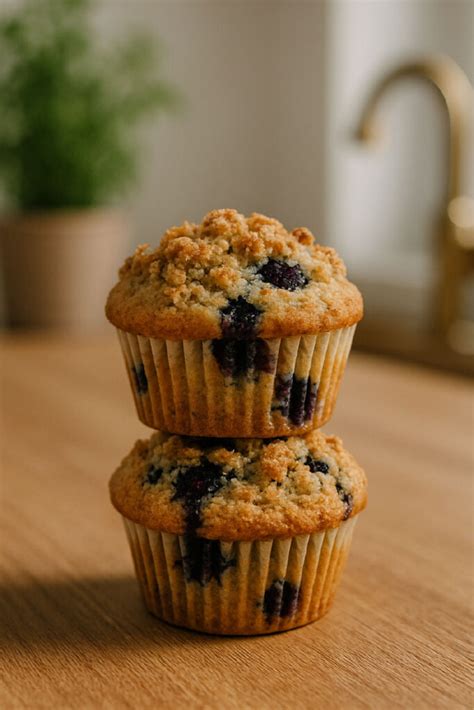 Einzelner aufgeschnittener Muffin mit sichtbaren Apfelstücken und Streuseln