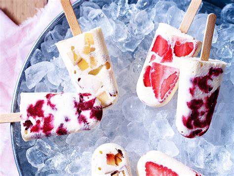 Eis am Stiel mit Marmormuster