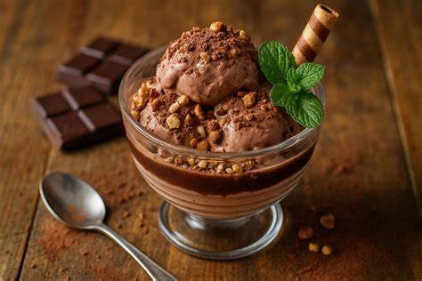 Eis im Glas: Martini-Glas als Dessertgefäß