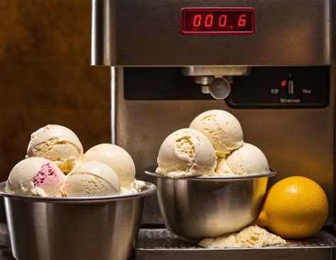 Eismaschine während des Rührens, Basiscreme, Mix-ins: Raffaello und Mandeln