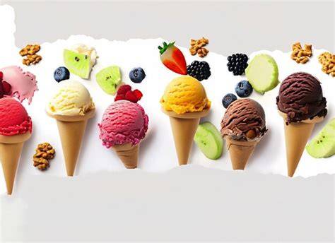 Eissorten und kreative Präsentation