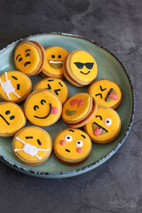 Emoji Doppeldecker Cookies mit Royal Icing