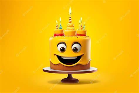Emoji Kuchen mit gelber Glasur und Fondant Augen