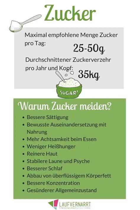 Empfohlene Tagesmenge Zucker WHO / DGE