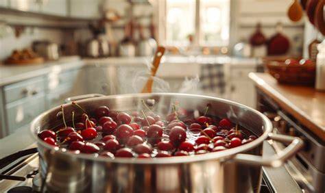 Entsafter und frische Kirschen