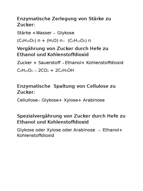 Enzymatische Umwandlung von Stärke zu Zucker