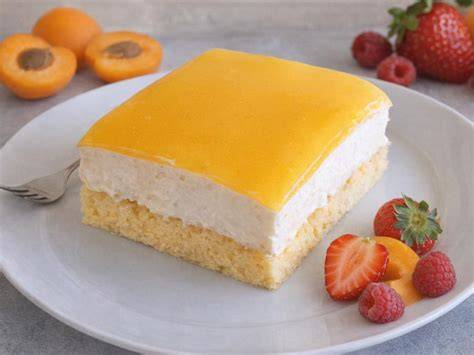 Erdbeer-Buttermilchtorte mit Biskuit und Fruchtspiegel, Schichten-Schema