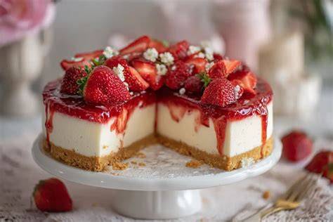 Erdbeer-Frischkäse-Torte, Schnitt und Zutaten