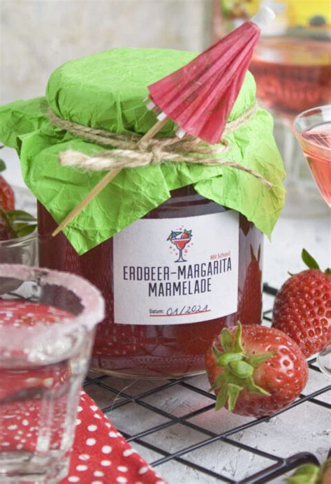 Erdbeer-Margarita-Marmelade mit Limettenscheiben