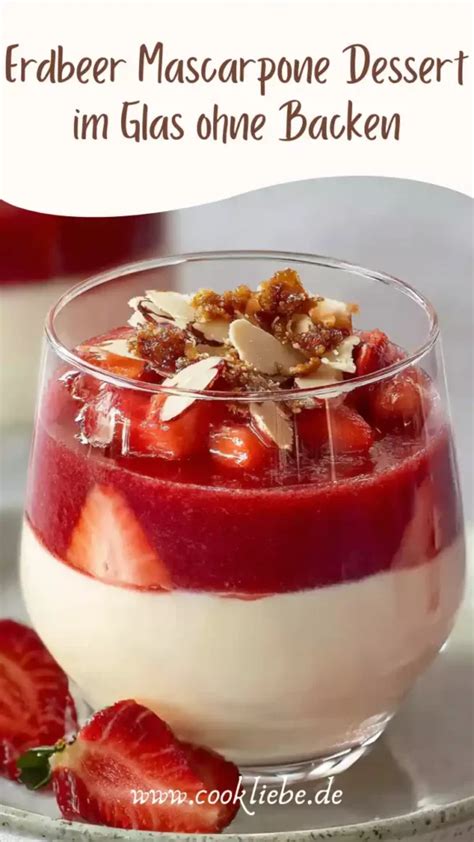 Erdbeer-Mascarpone-Dessert mit karamellisierten Mandeln