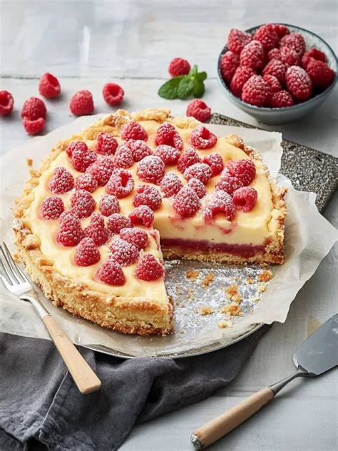 Erdbeer-Pfirsich-Tarte mit cremiger Quarkfüllung