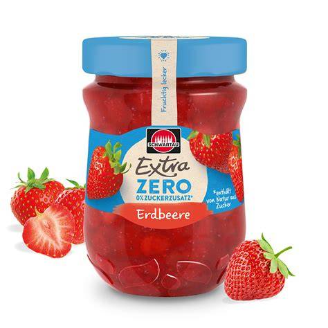 Erdbeeren und andere Hauptfrüchte der Extra Zero Linie