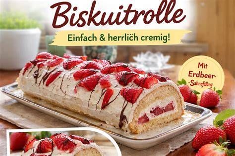 Erdbeerfüllung auf Biskuitplatte