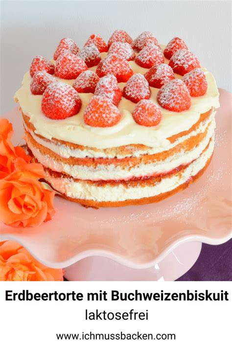 Erdbeertorte mit Buchweizenbiskuit und Käsesahne
