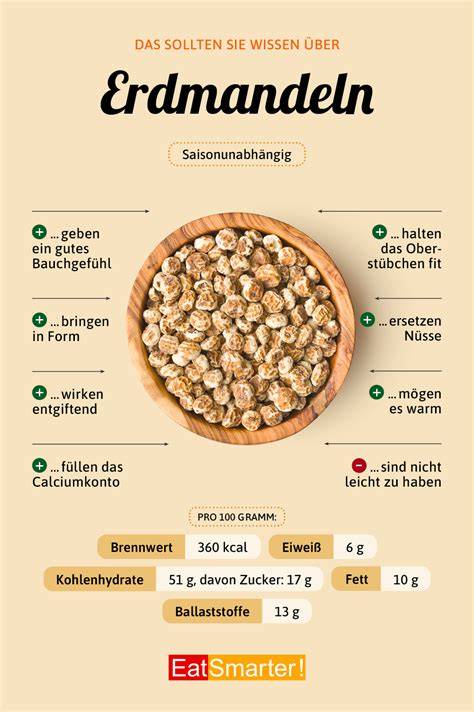 Erdmandeln in Schale und gemahlenes Erdmandelmehl