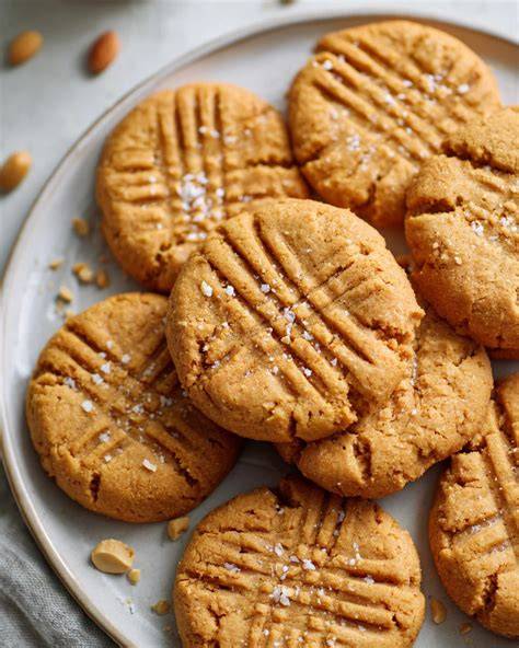 Erdnussbutter Cookies mit Gabelmuster
