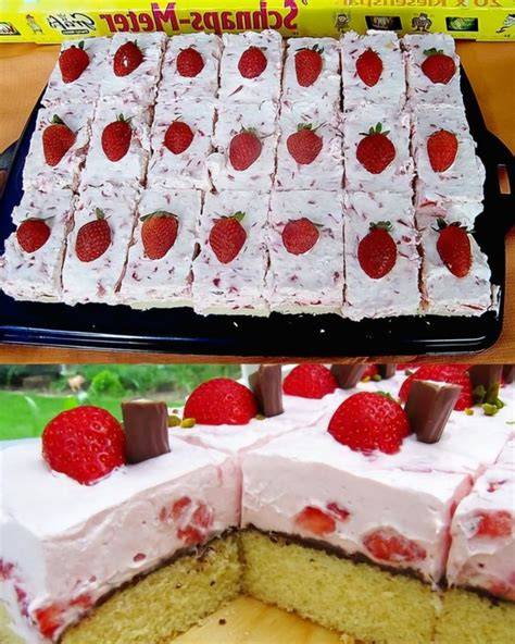 Erfrischender Erdbeer-Schmand-Kuchen als Highlight zur Erdbeerzeit