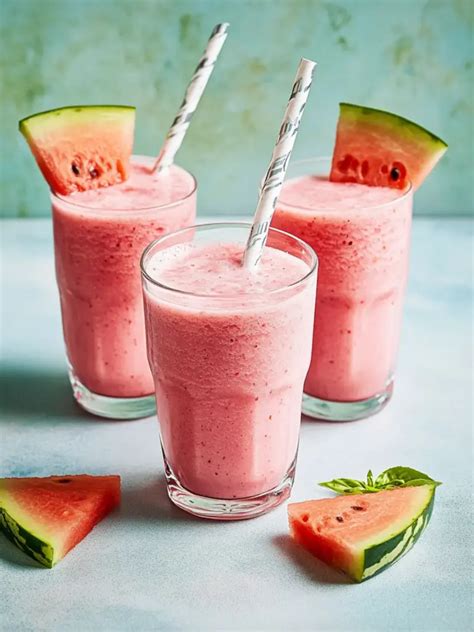 Erfrischender Wassermelonen-Smoothie im Glas