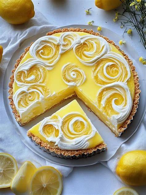 Erfrischender Zitronen-Käsekuchen mit dekorativem Topping