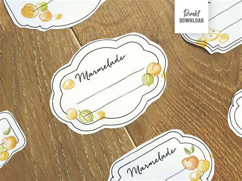 Etiketten für selbstgemachte Marmelade zum Ausdrucken