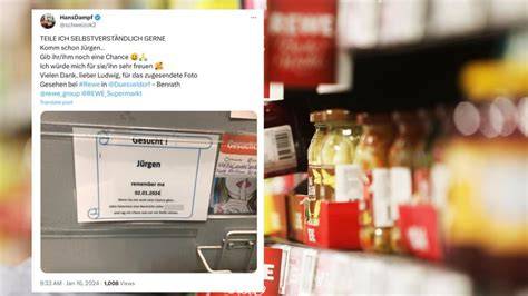 Etikettenvergleich am Rewe-Regal