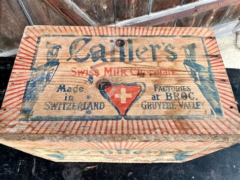 Exportkiste von Cailler-Milchschokolade, 1900