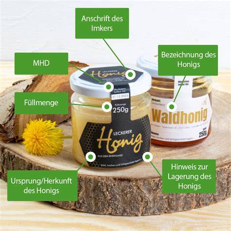 Fairtrade-Label auf Honiggläsern
